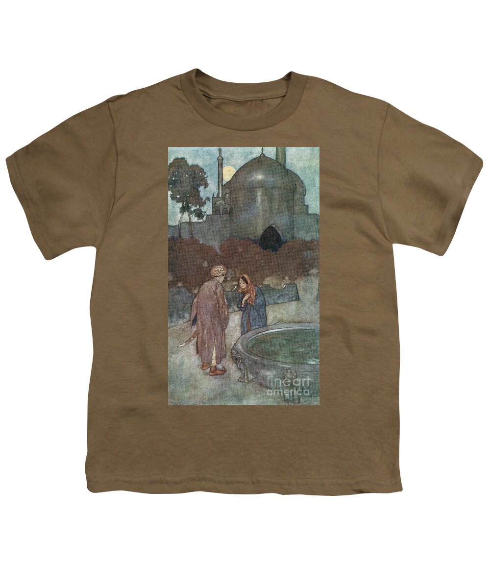 1001 Arabian Nights Youth T-Shirt featuring the drawing Arabian Nights, 1911 by Edmund Dulac