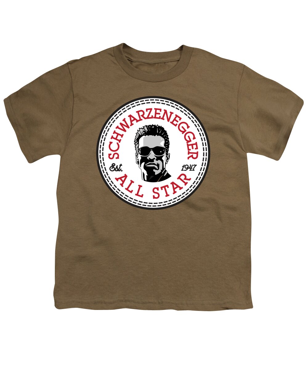 Arnold Schwarzenegger All Converse Logo Youth T-Shirt by Amin Sholeh -