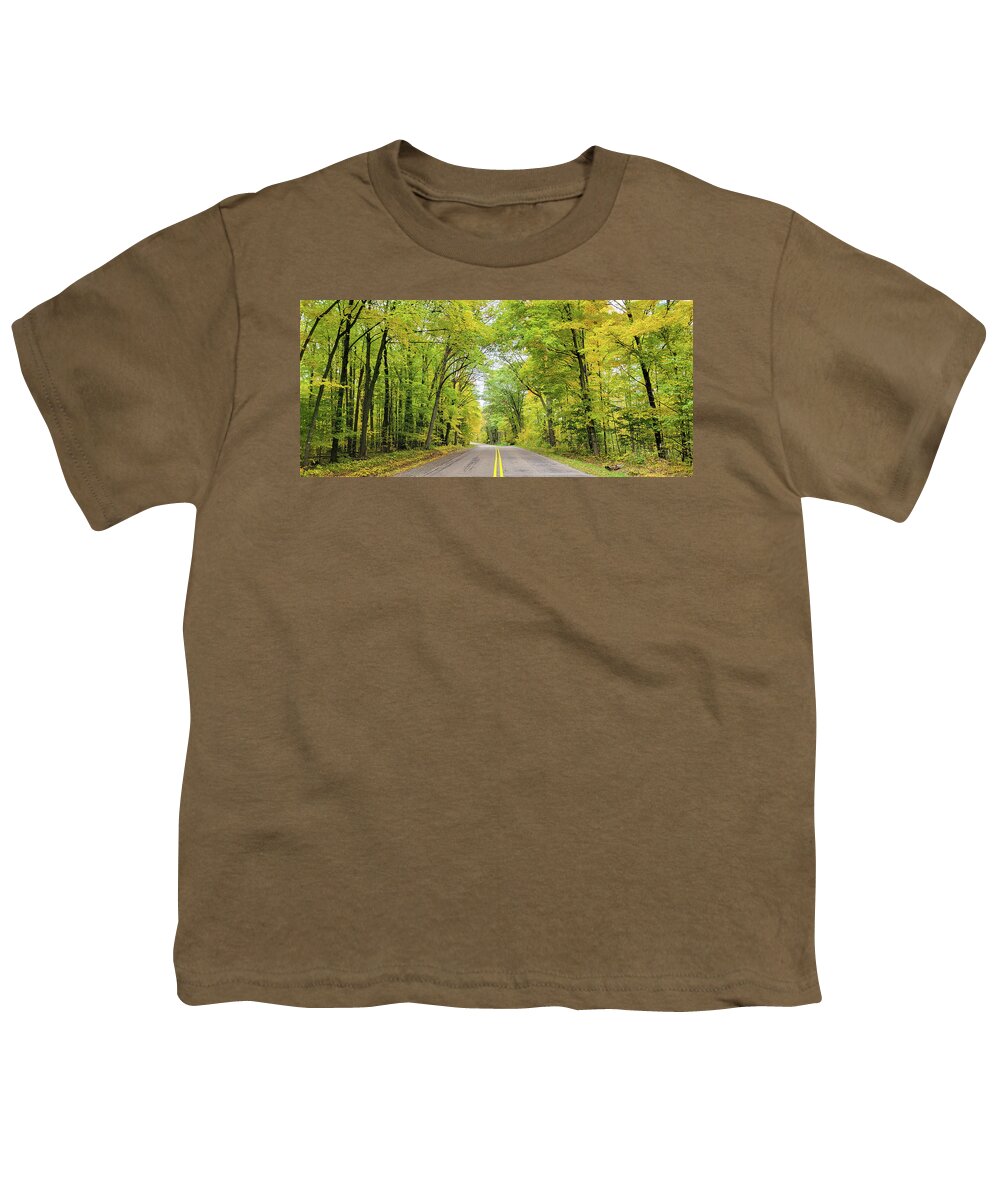 Autumn Backroad Youth T-Shirt featuring the photograph Autumn Backroad by Brook Burling