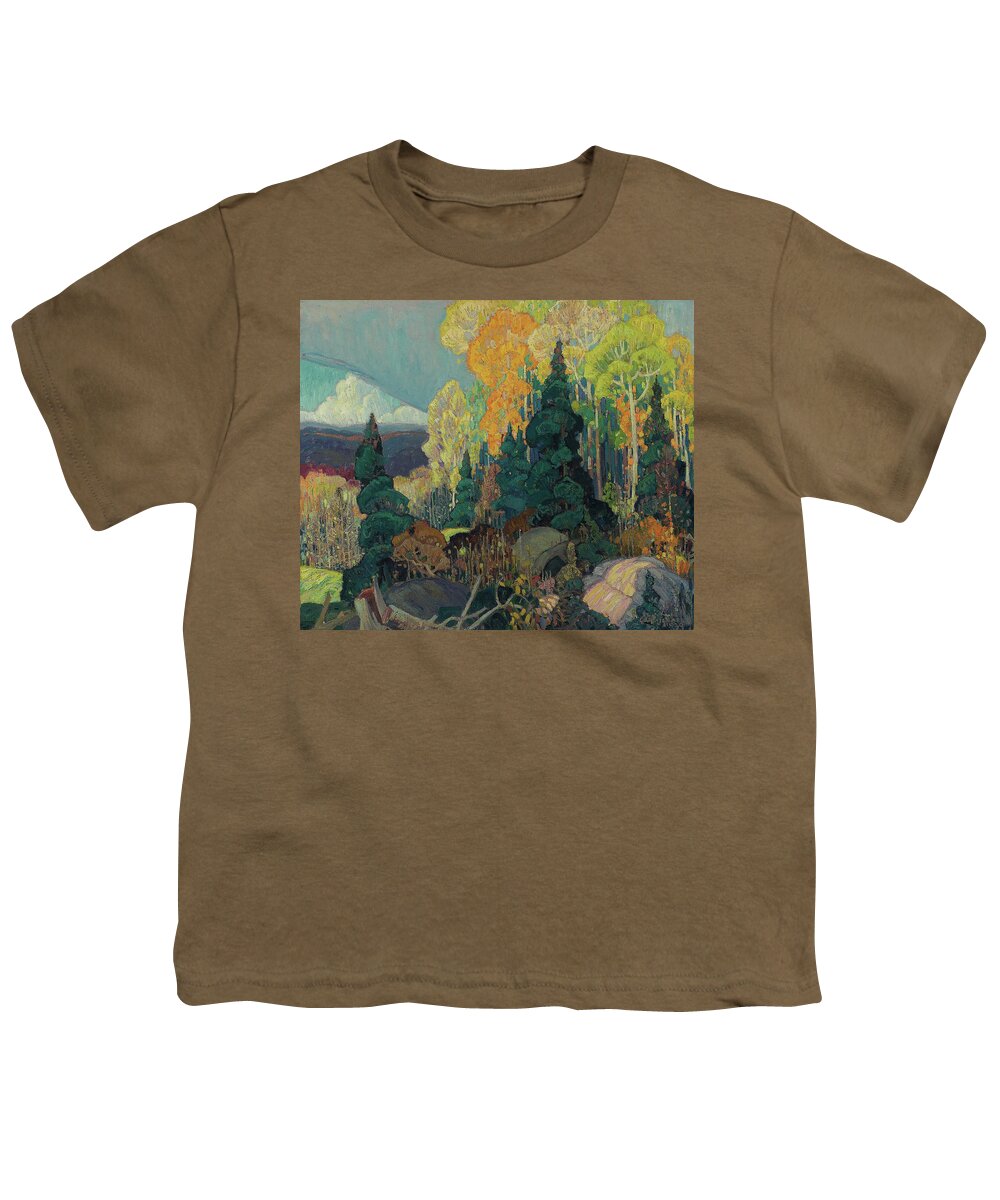 Canadian Painters Youth T-Shirt featuring the painting Autumn Hillside, 1920 by Franklin Carmichael