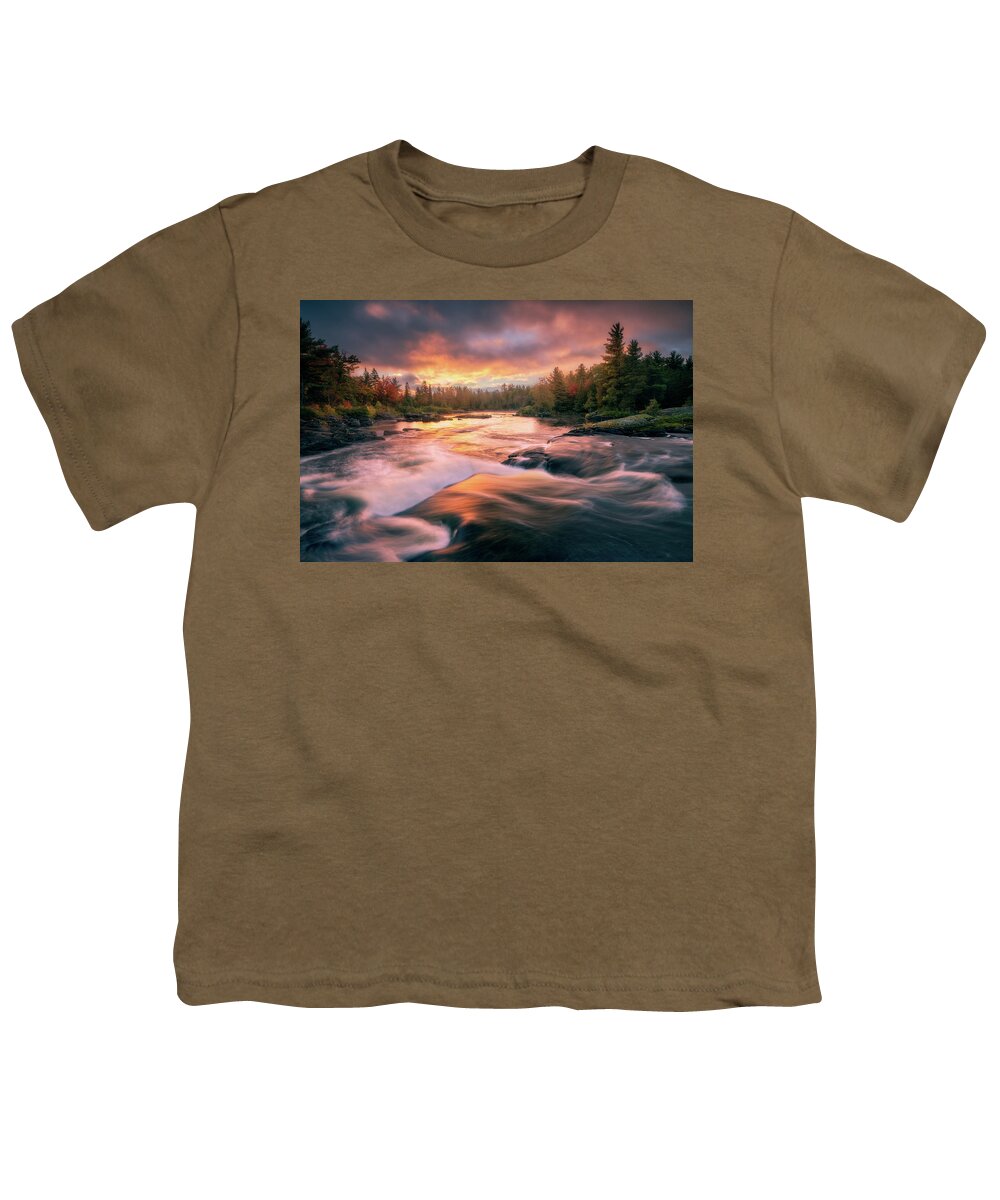 Sunrise Youth T-Shirt featuring the photograph Autumn Sunrise at Madawaska by Henry w Liu