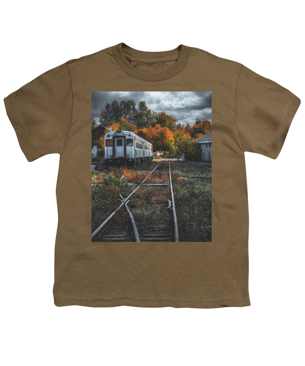 Autumn Youth T-Shirt featuring the photograph Autumn Train of Uxbridge by Dee Potter