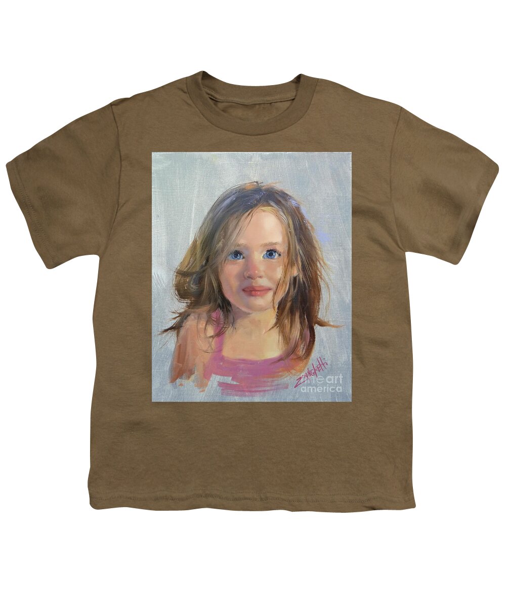 Beautiful Little Girl Youth T-Shirt featuring the painting Ava Rose by Laura Lee Zanghetti
