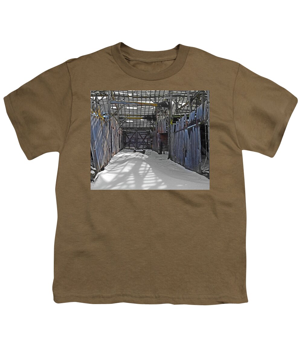  Youth T-Shirt featuring the digital art Bad Weather Stagecoach Stop  by Fred Loring
