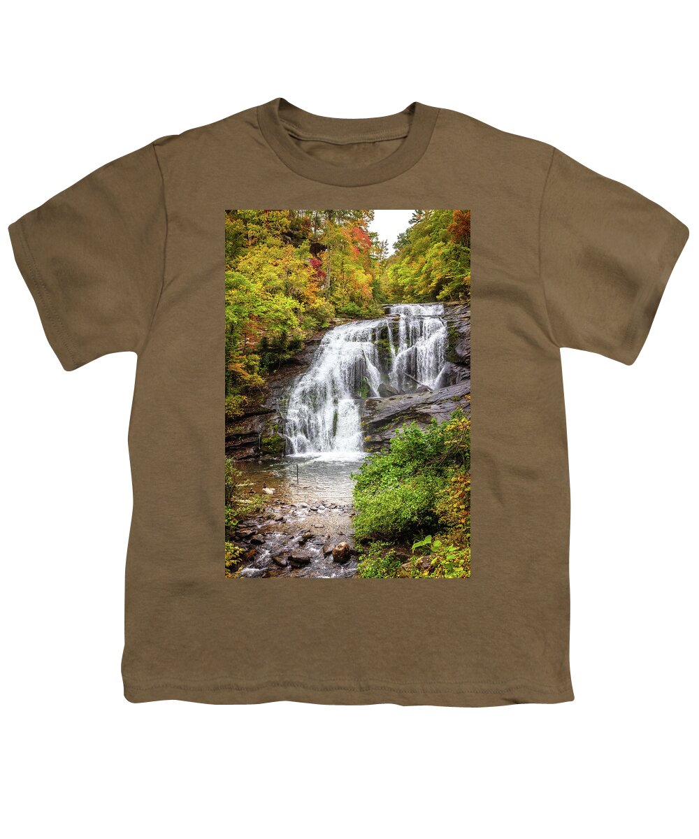 Carolina Youth T-Shirt featuring the photograph Bald River Falls Reflections by Debra and Dave Vanderlaan