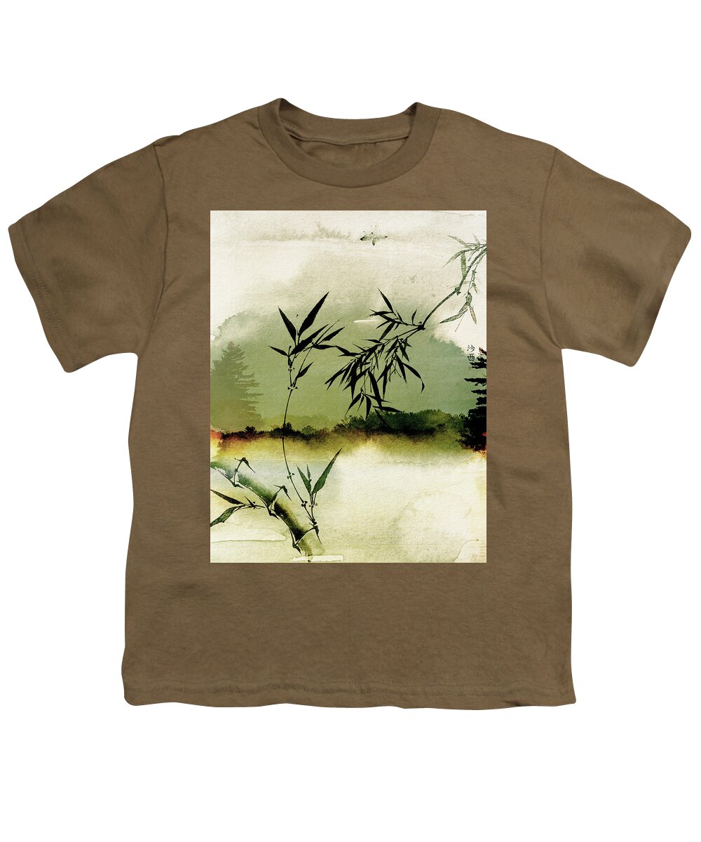 Sunsets Youth T-Shirt featuring the mixed media Bamboo Sunsset by Colleen Taylor