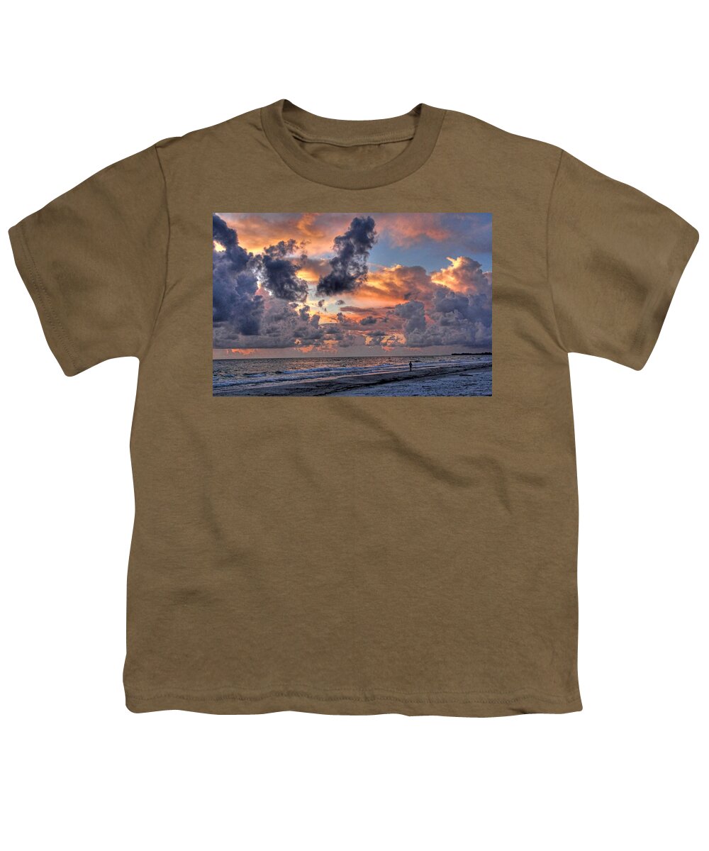 Beach Youth T-Shirt featuring the photograph Beach Walk - Florida Seascape by HH Photography of Florida