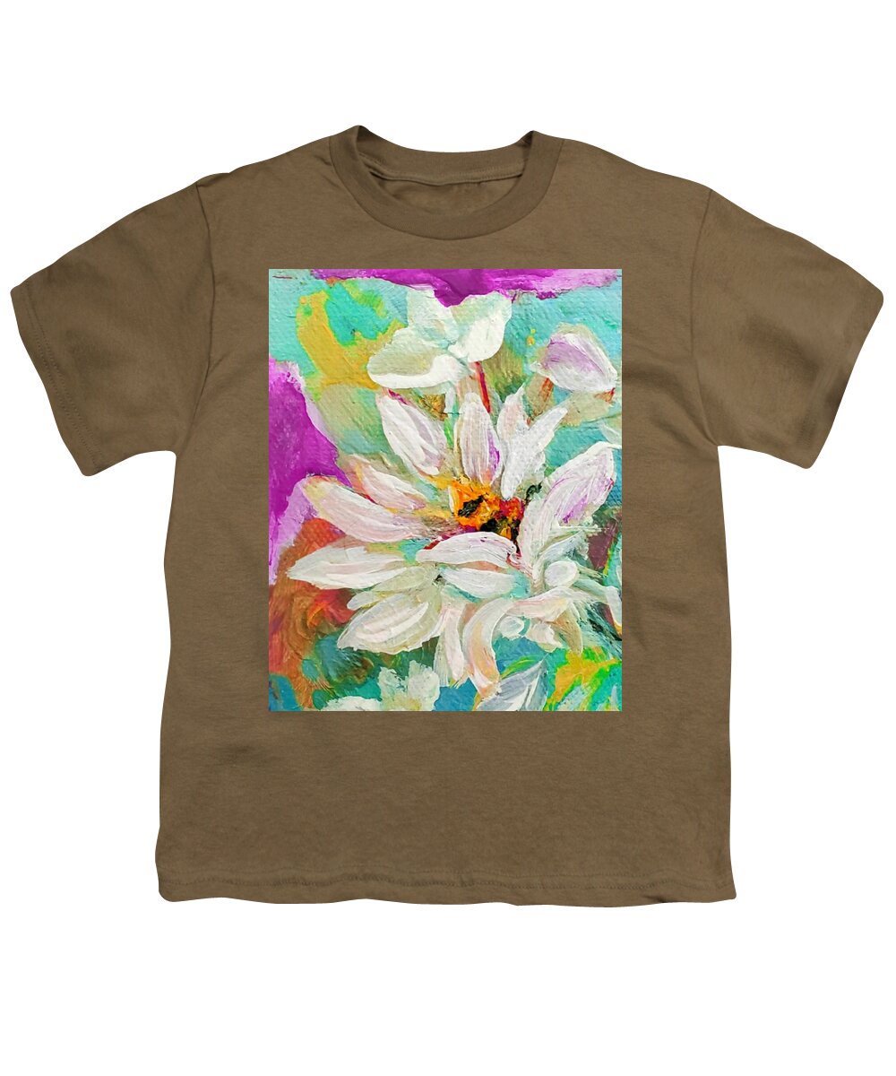 Bees Youth T-Shirt featuring the painting Bees and Flowers And Leaves by Lisa Kaiser