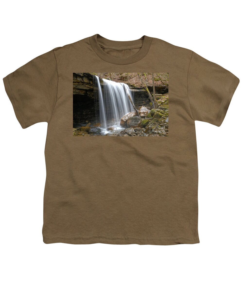 Big Laurel Falls Youth T-Shirt featuring the photograph Big Laurel Falls 1 by Phil Perkins