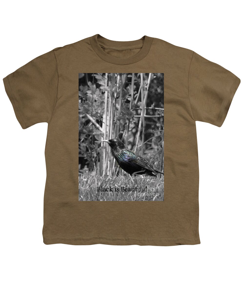 Black Youth T-Shirt featuring the photograph Black is Beautiful BW by Irene Czys