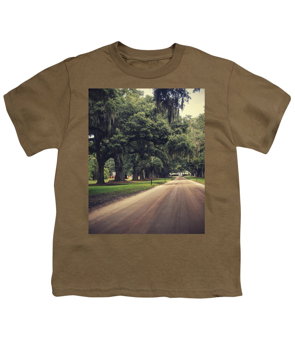 Boone Hall Youth T-Shirt featuring the photograph Boone Hall Live Oaks by Ray Devlin