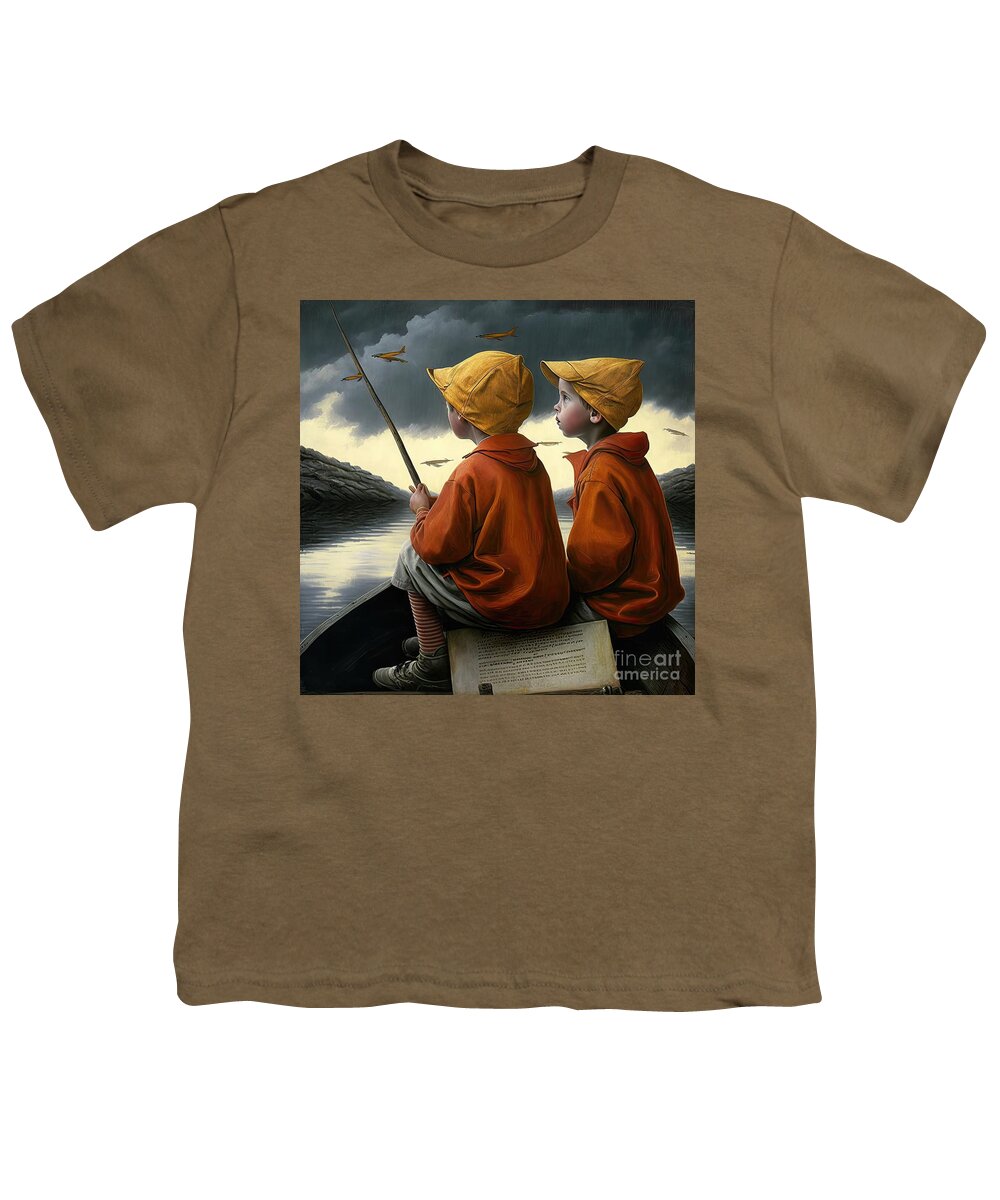 Norman Rockwell Youth T-Shirt featuring the photograph Boys Gone Fishing 03 by Jack Torcello