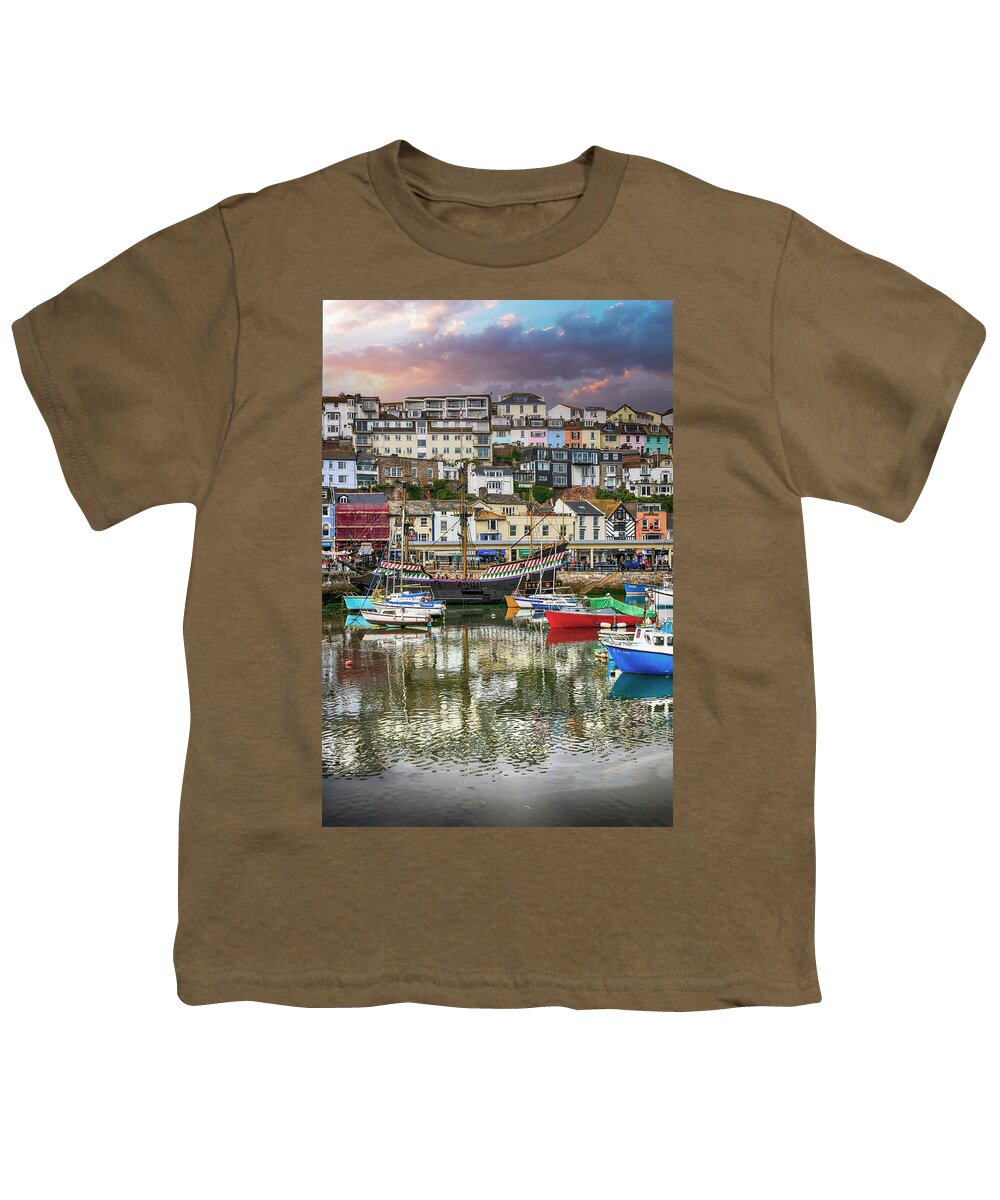 Brixham Youth T-Shirt featuring the photograph Brixham Devon UK by Chris Smith