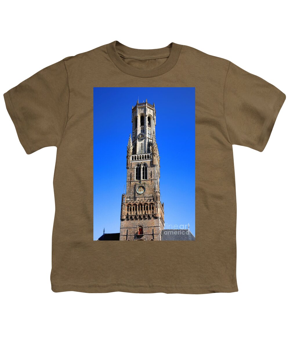 Bruges Youth T-Shirt featuring the photograph Bruges Belfry by Olivier Le Queinec