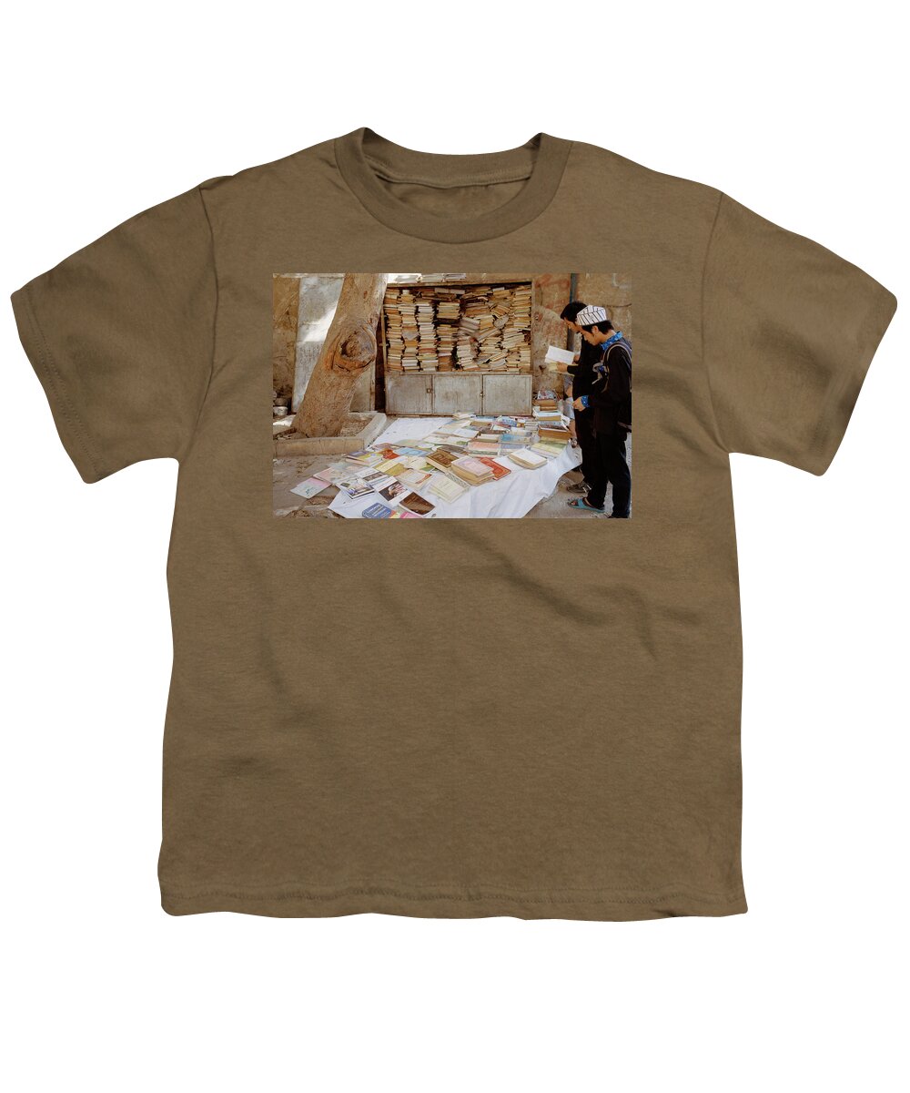 Cairo Youth T-Shirt featuring the photograph Cairo Street Library by Shaun Higson