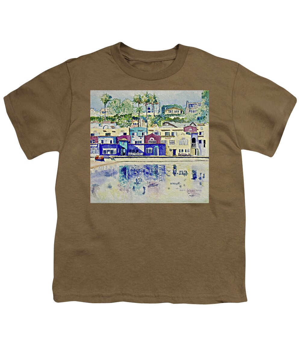 Capitola Ca. Ocean Youth T-Shirt featuring the painting Capitola by John Glass