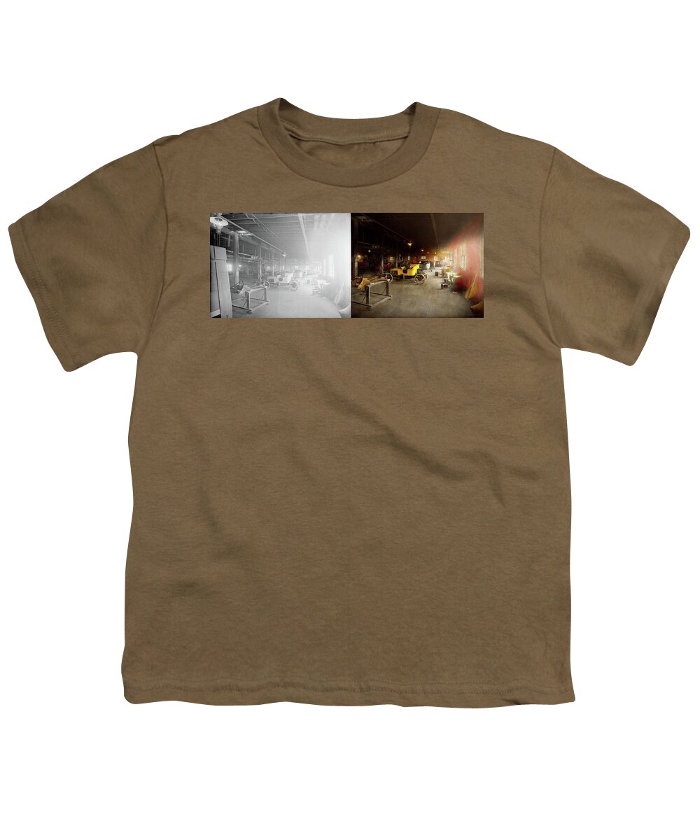 Car Youth T-Shirt featuring the photograph Car - Factory - Hackett Motor Car 1916 - Side by Side by Mike Savad