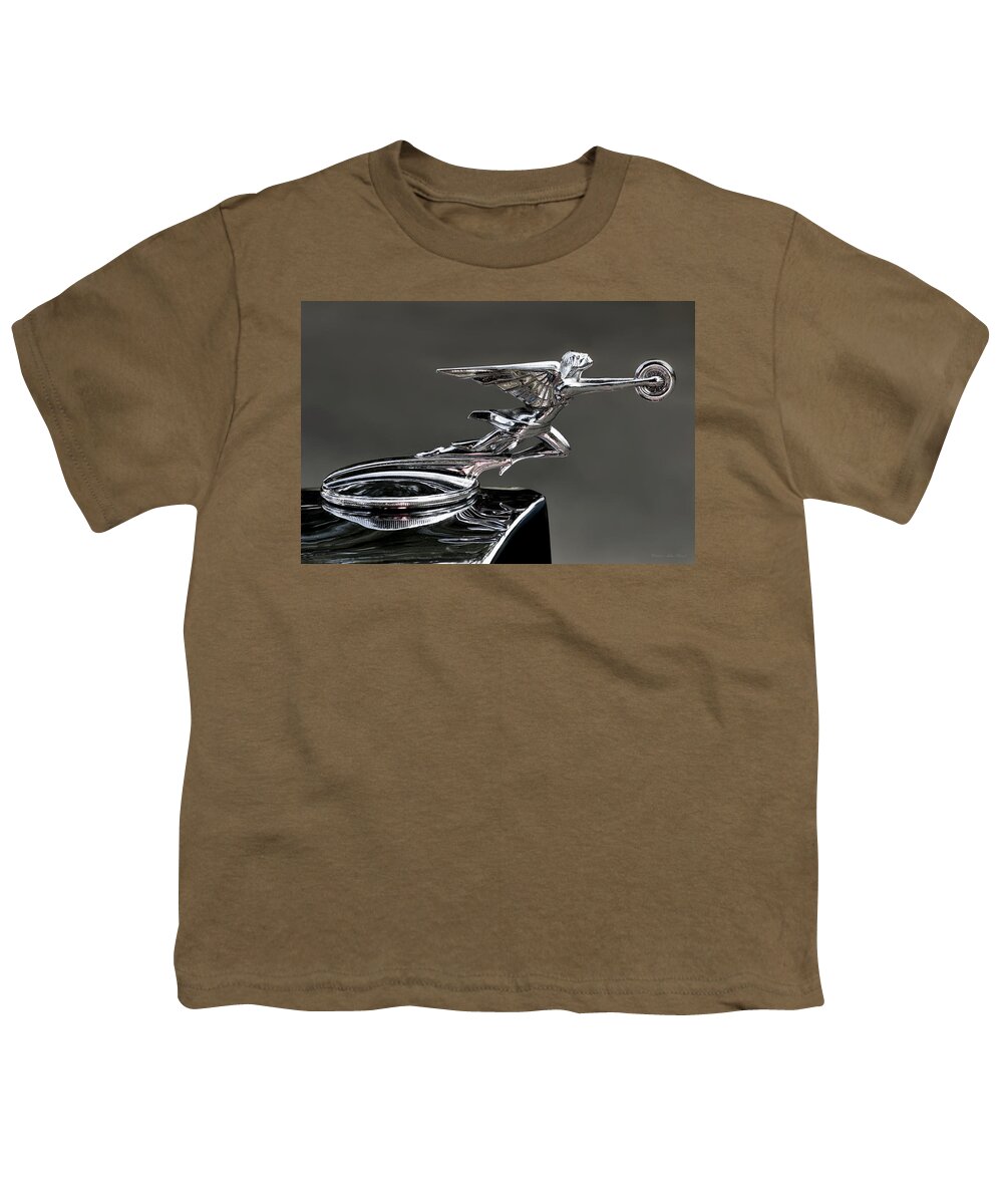 Packard Youth T-Shirt featuring the photograph Car - Ornament - Goddess of speed by Mike Savad