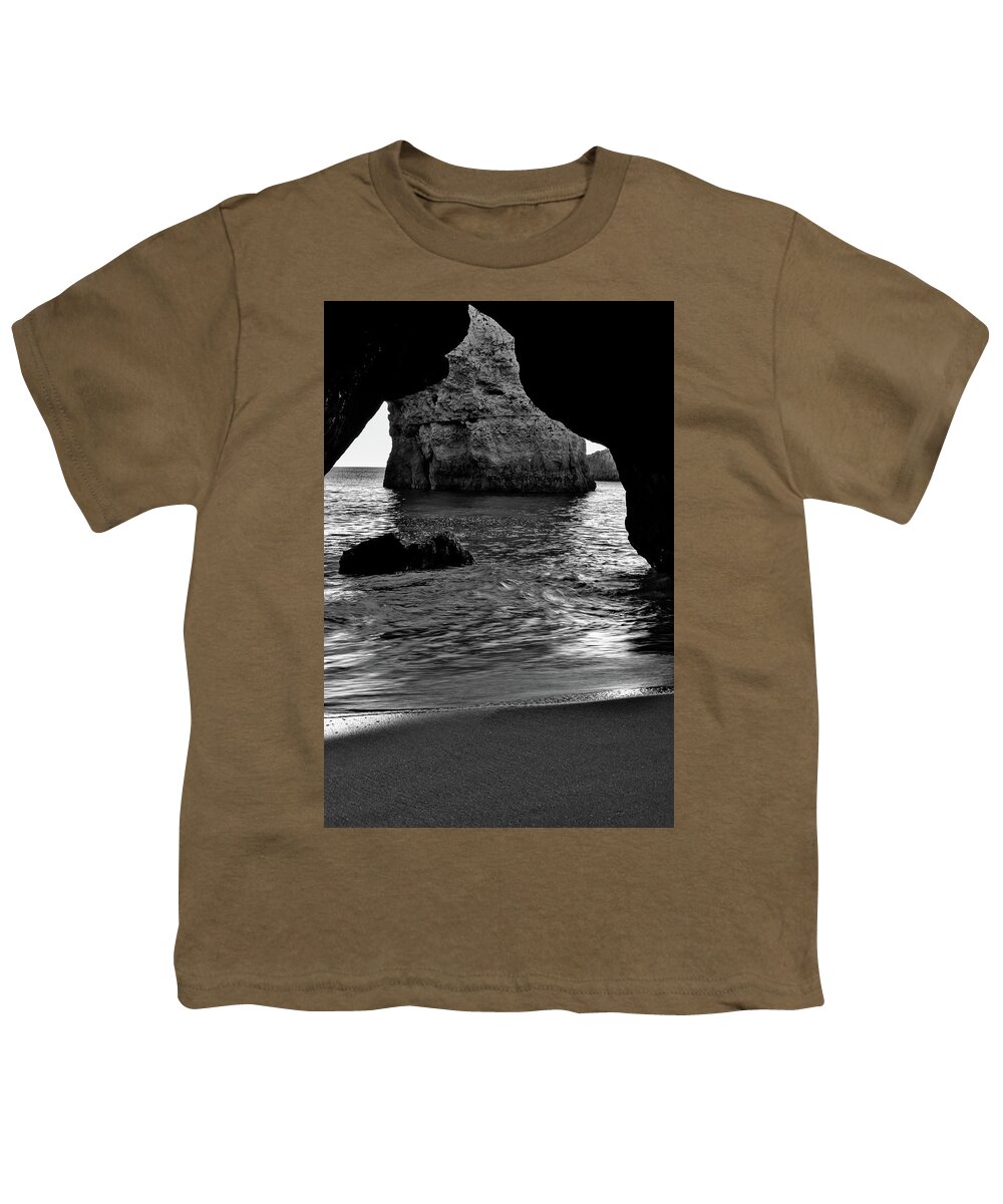 Mediterranean Beach Youth T-Shirt featuring the photograph Cave Portal by Angelo DeVal