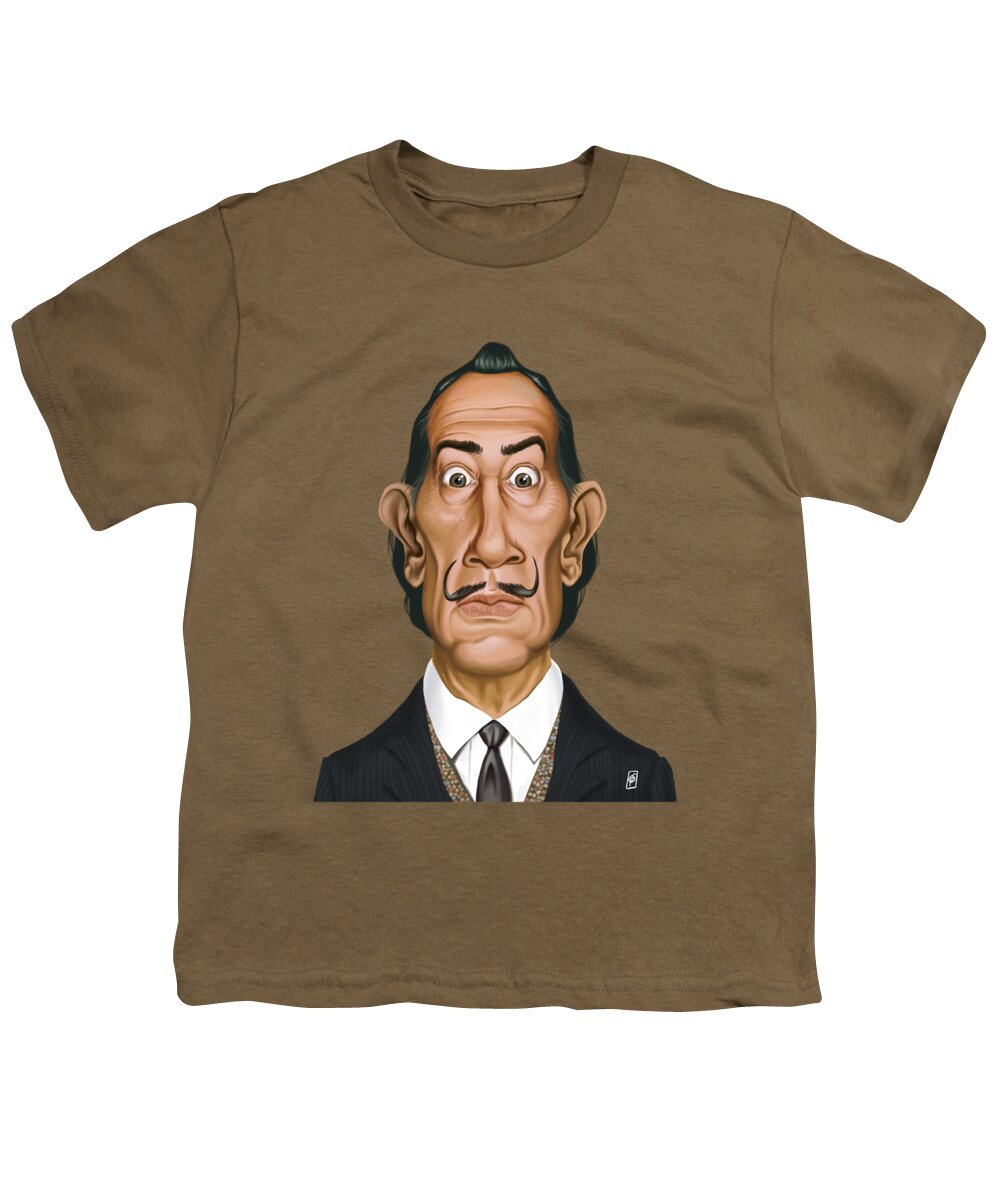 Illustration Youth T-Shirt featuring the digital art Celebrity Sunday - Salvador Dali by Rob Snow