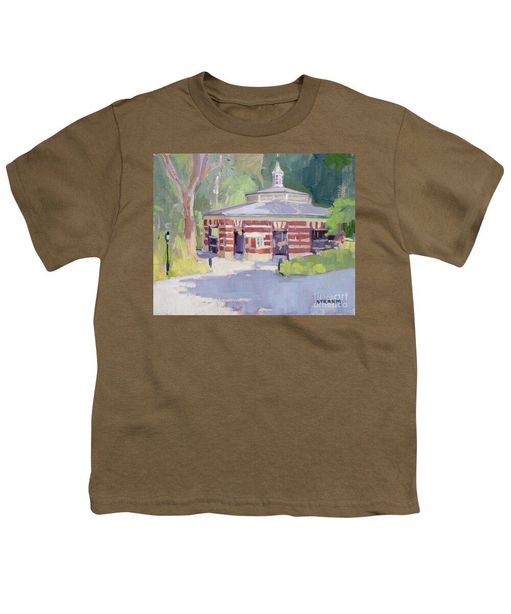Carousel Youth T-Shirt featuring the painting Central Park Carousel, New York City by Paul Strahm