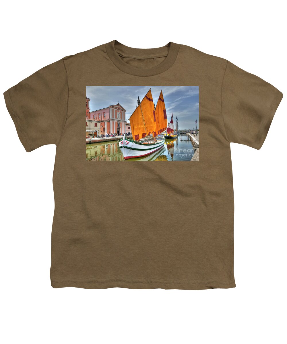 Sail Youth T-Shirt featuring the photograph Cesenatico Harbour - Italy by Paolo Signorini