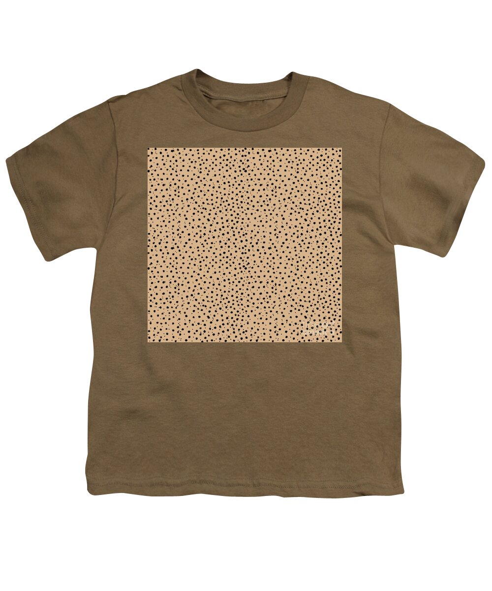 Cheetah Pattern Youth T-Shirt featuring the digital art Cheetah Pattern on Mocha by Colleen Cornelius