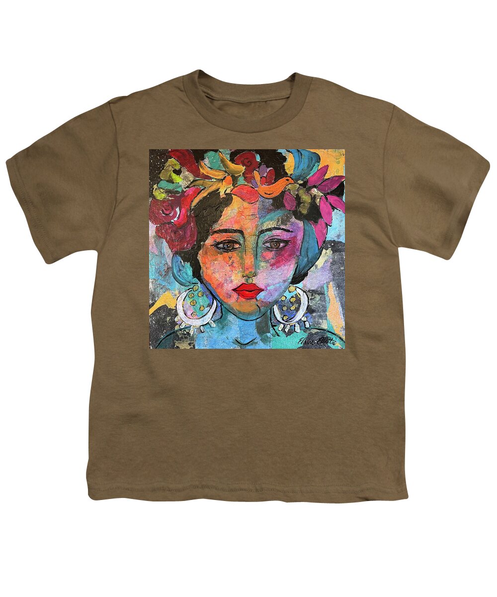 Mexican Woman Youth T-Shirt featuring the painting Chiquita by Elaine Elliott