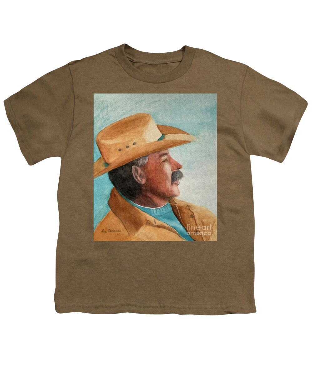 Rancher Youth T-Shirt featuring the painting Colorado Rancher by Sue Carmony