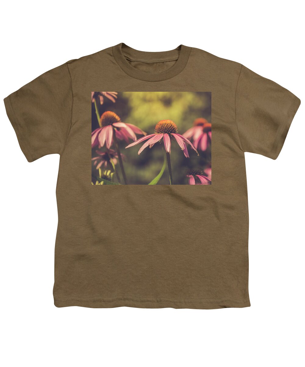 Coneflowers Youth T-Shirt featuring the photograph Coneflowers Bathed in Summer Warmth by Carol Senske