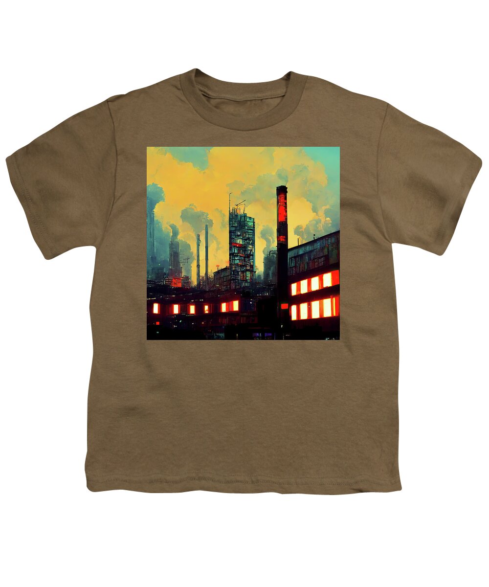 City Youth T-Shirt featuring the painting Cross Town by Bob Orsillo