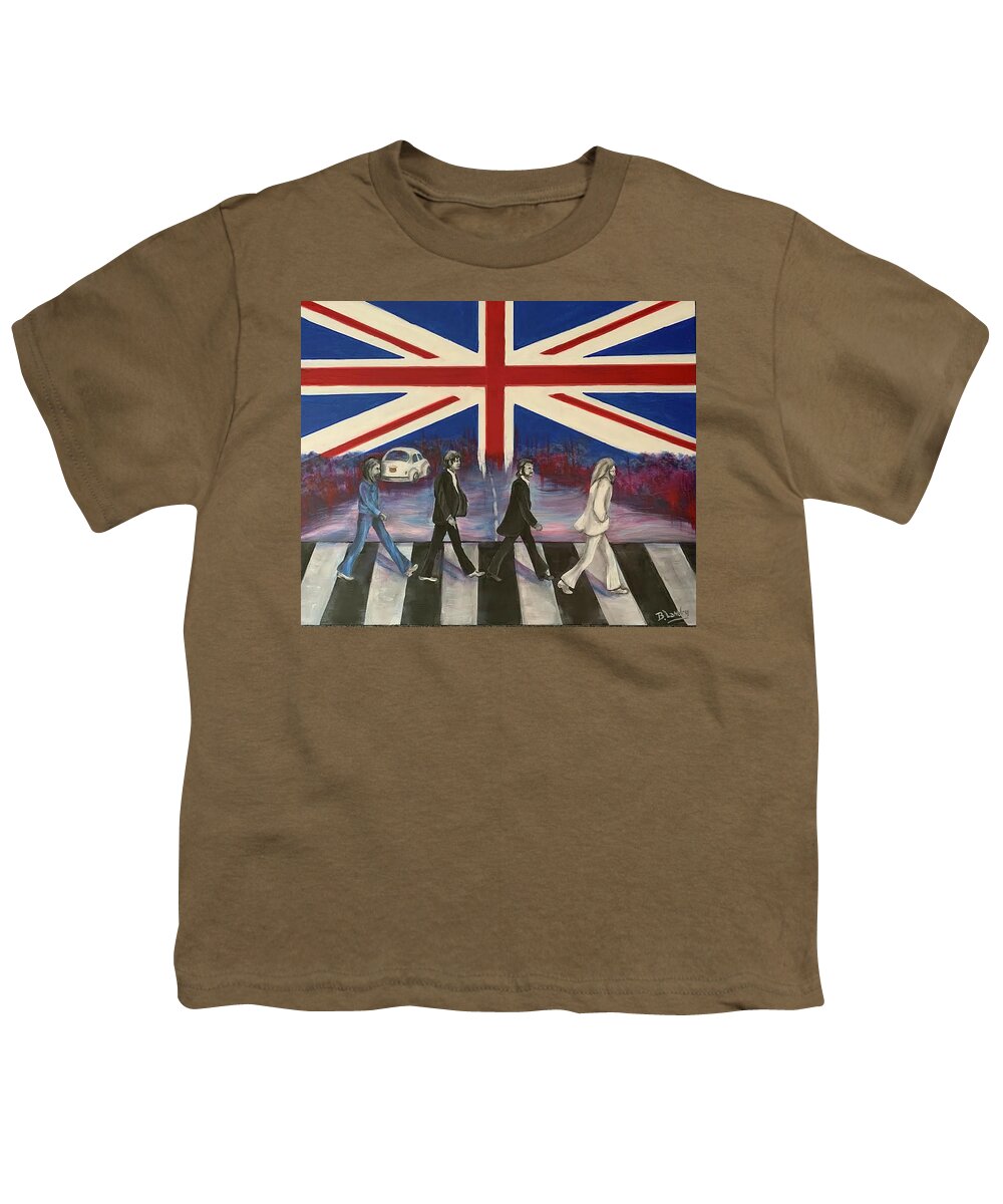 Beatles Youth T-Shirt featuring the painting Crossing Abbey Road by Barbara Landry
