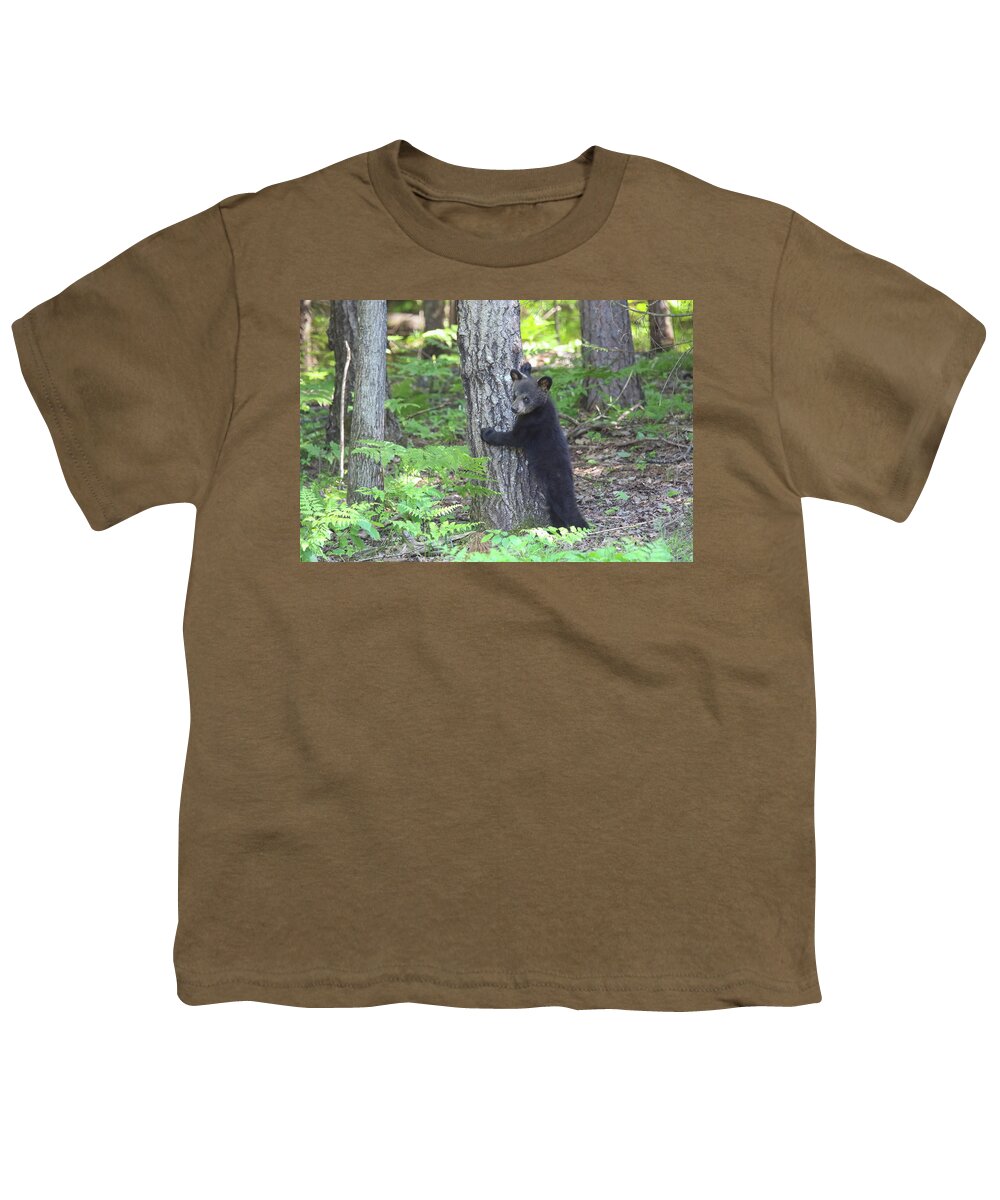 Black Bear Youth T-Shirt featuring the photograph Cute Cub by Brook Burling
