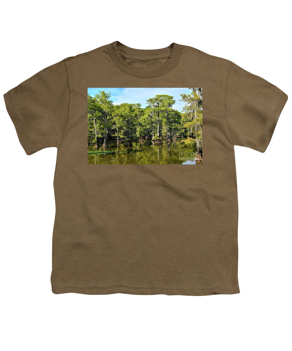 Cypress Youth T-Shirt featuring the photograph Cypress Trees in a Late Summer Afternoon by Diana Mary Sharpton