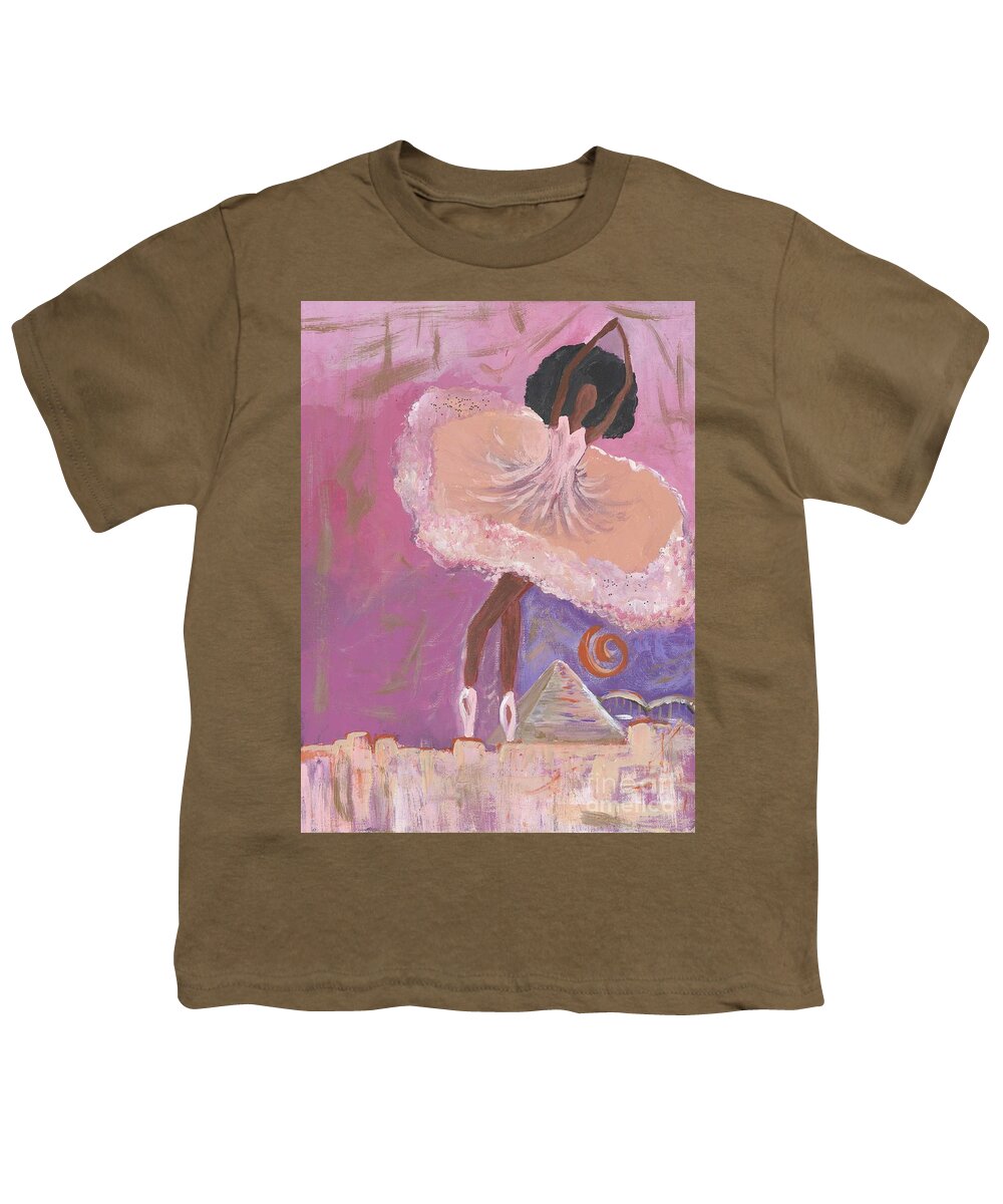  Youth T-Shirt featuring the painting Dancing Pyramids by Francis Brown