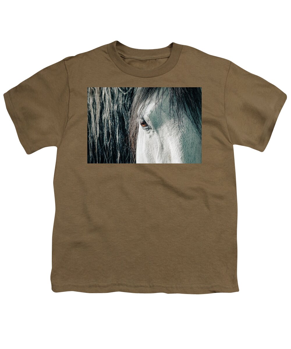 Beauty In Nature Youth T-Shirt featuring the photograph Details of horse's head by Benoit Bruchez
