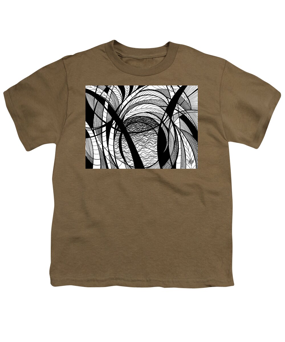 Black And White Youth T-Shirt featuring the drawing Dominican Sunset by Lynellen Nielsen