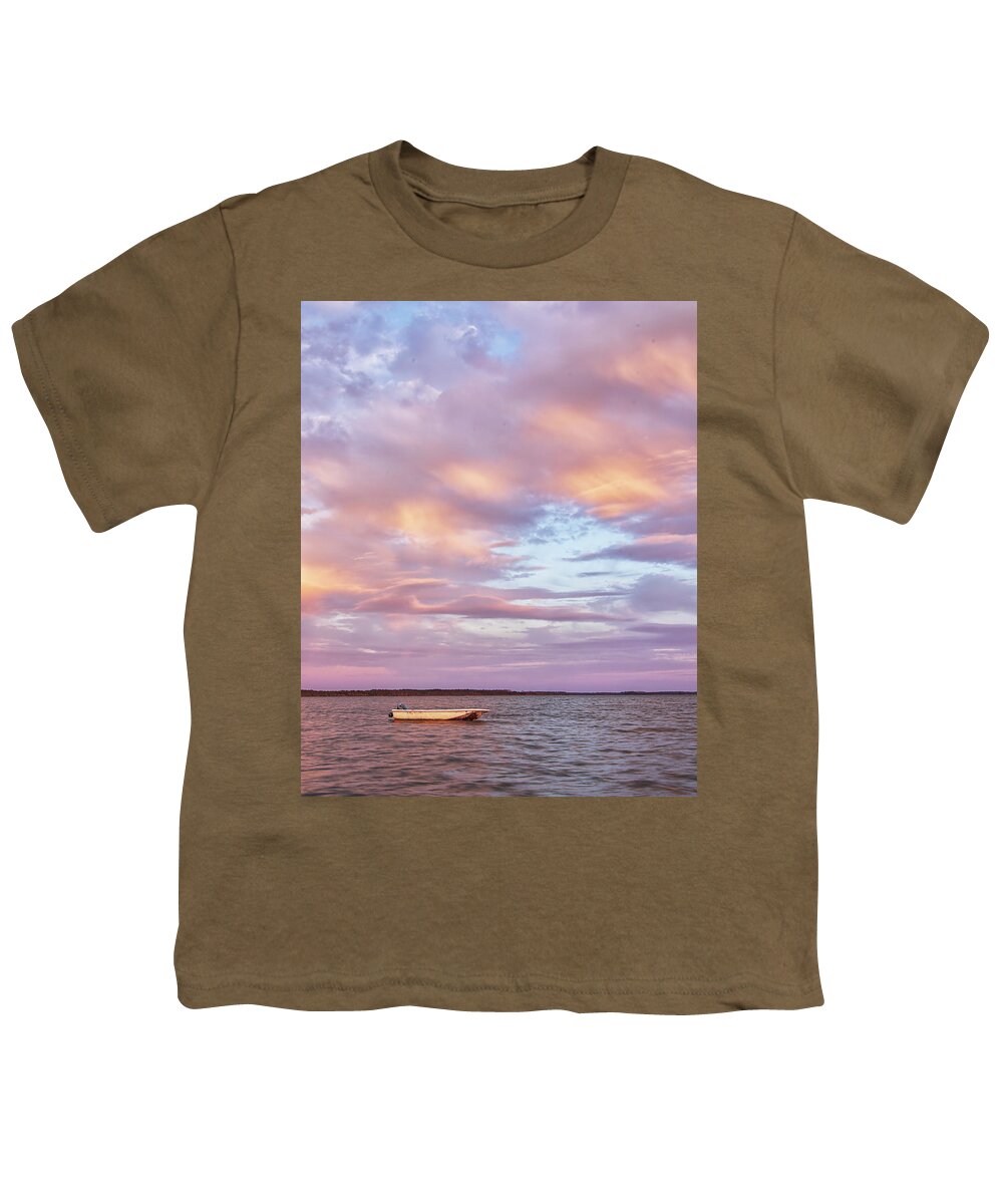 Sunset Youth T-Shirt featuring the photograph Down East North Carolina Sunset on North River by Bob Decker