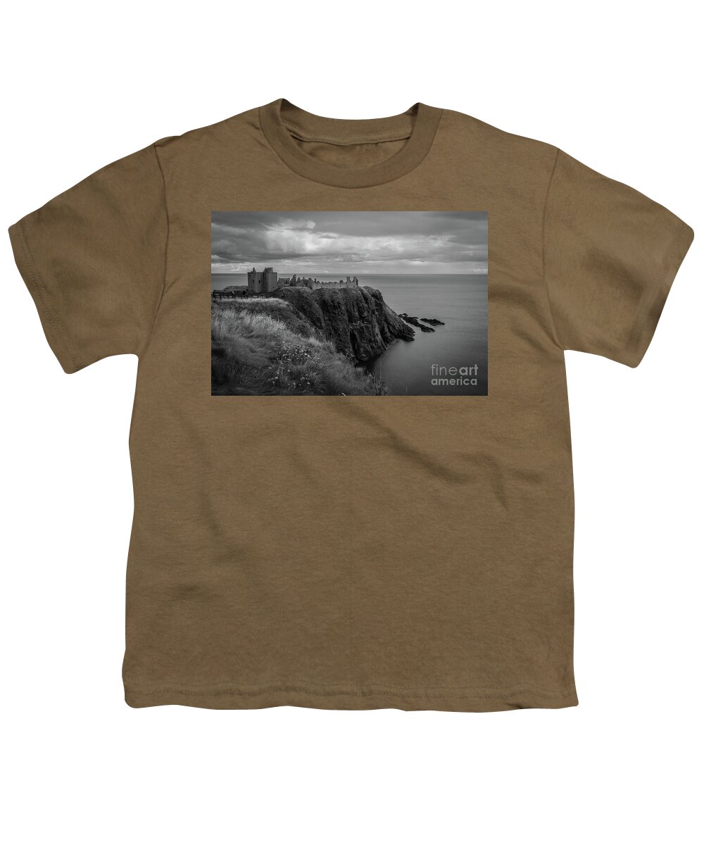Dunnottar Youth T-Shirt featuring the photograph Dunnottar Castle from the South by SJ Elliott Photography