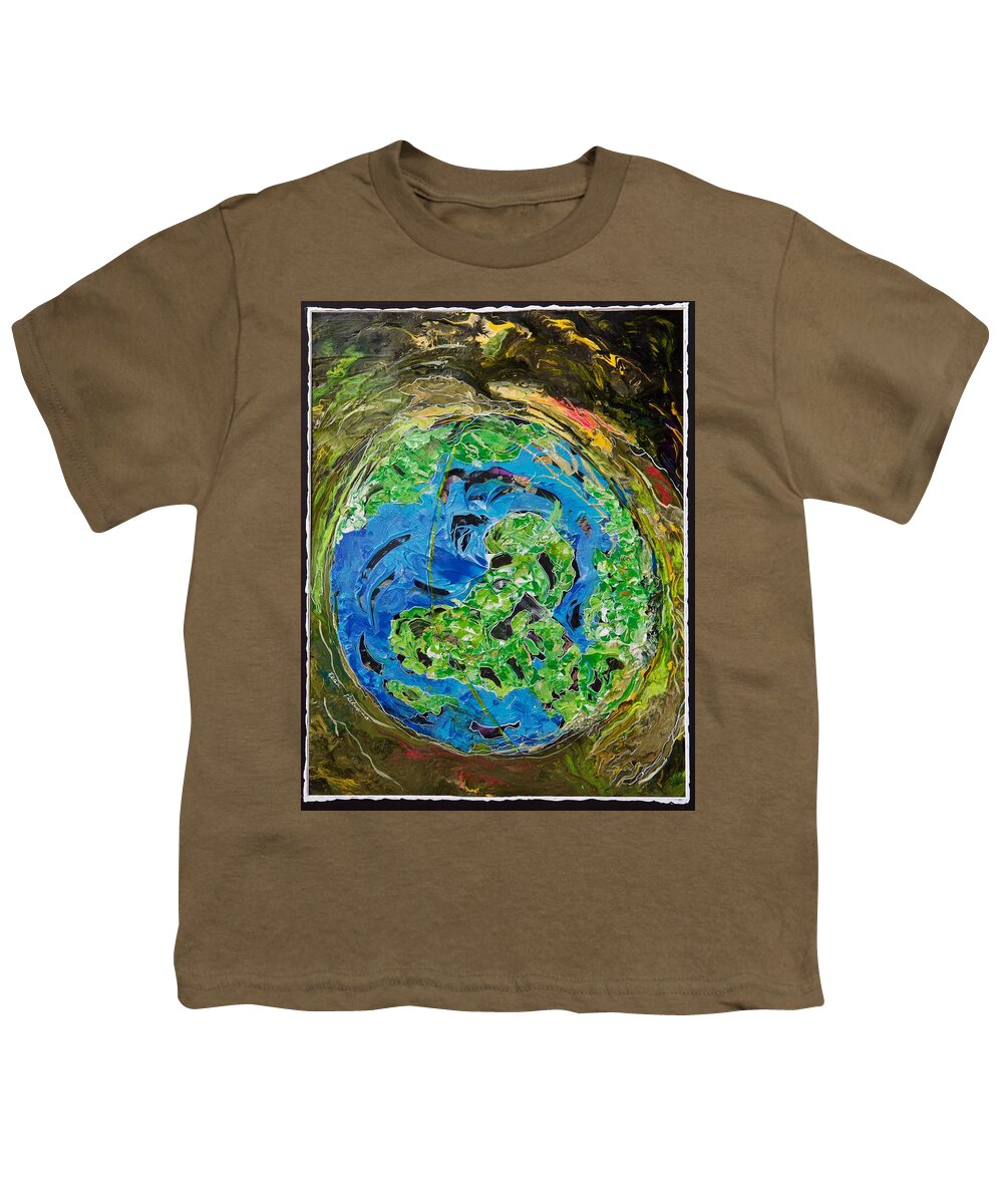 Wall Art Youth T-Shirt featuring the painting Earth Embraced - Vertical by Ellen Palestrant
