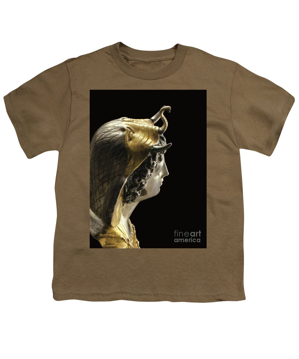 Cleopatra Youth T-Shirt featuring the sculpture Emblema of Cleopatra Selene by Roman School