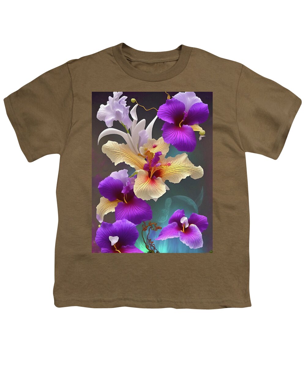 Floral Youth T-Shirt featuring the mixed media Evening Glow 2 by Lynda Lehmann