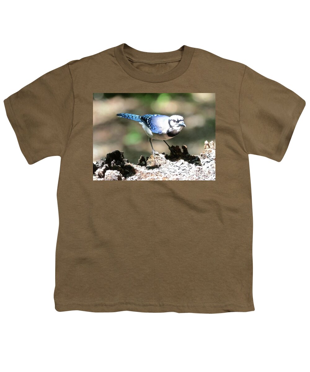 Blue Jay Youth T-Shirt featuring the photograph Face to Face Blue Jay by Carol Groenen
