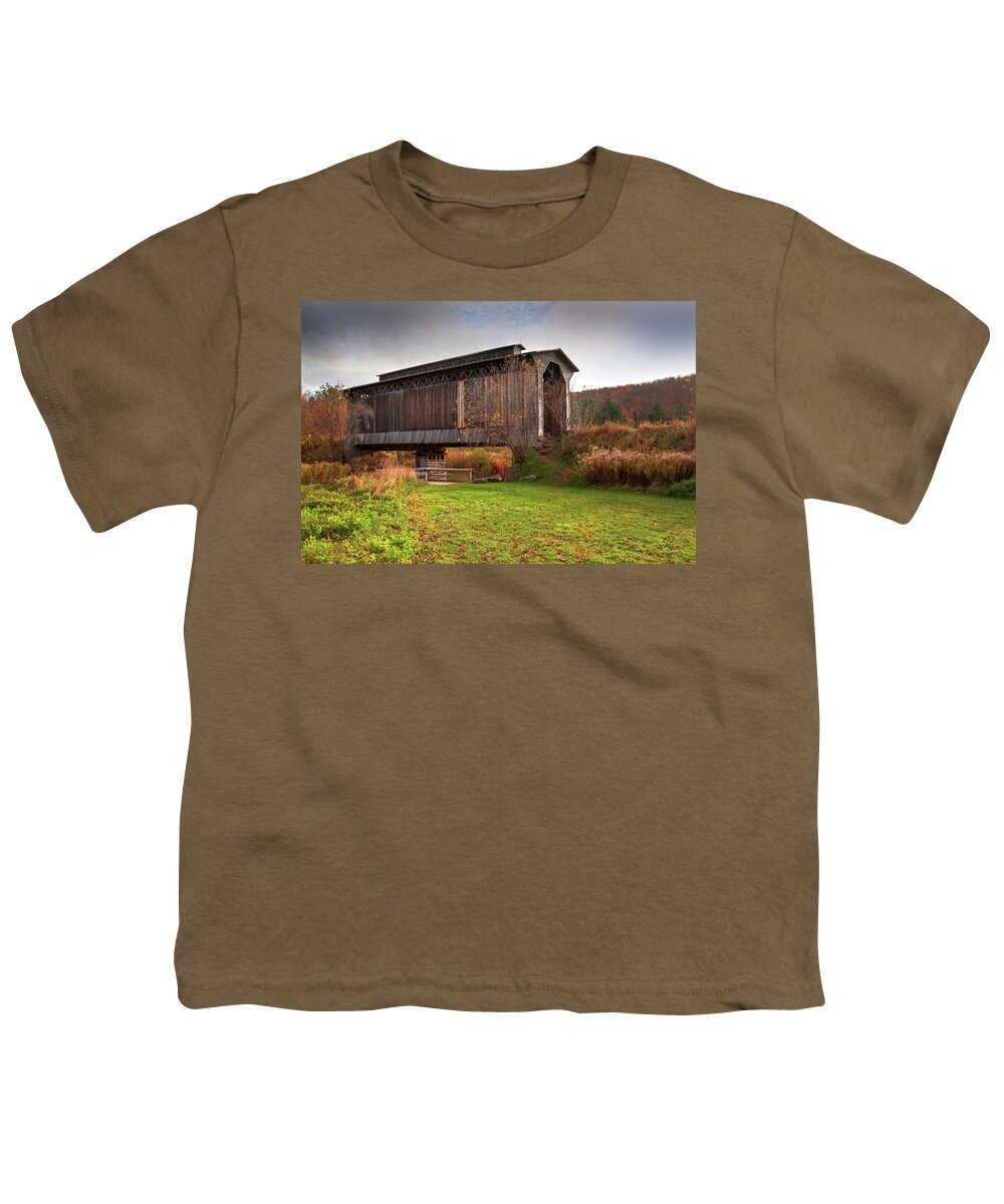 Fine Art Youth T-Shirt featuring the photograph Fisher Covered Railroad Bridge II by Robert Harris