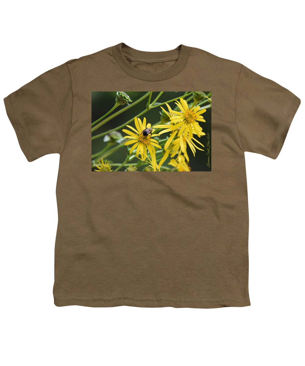 Flowers Youth T-Shirt featuring the photograph Flower Bee by Lawrence Hess