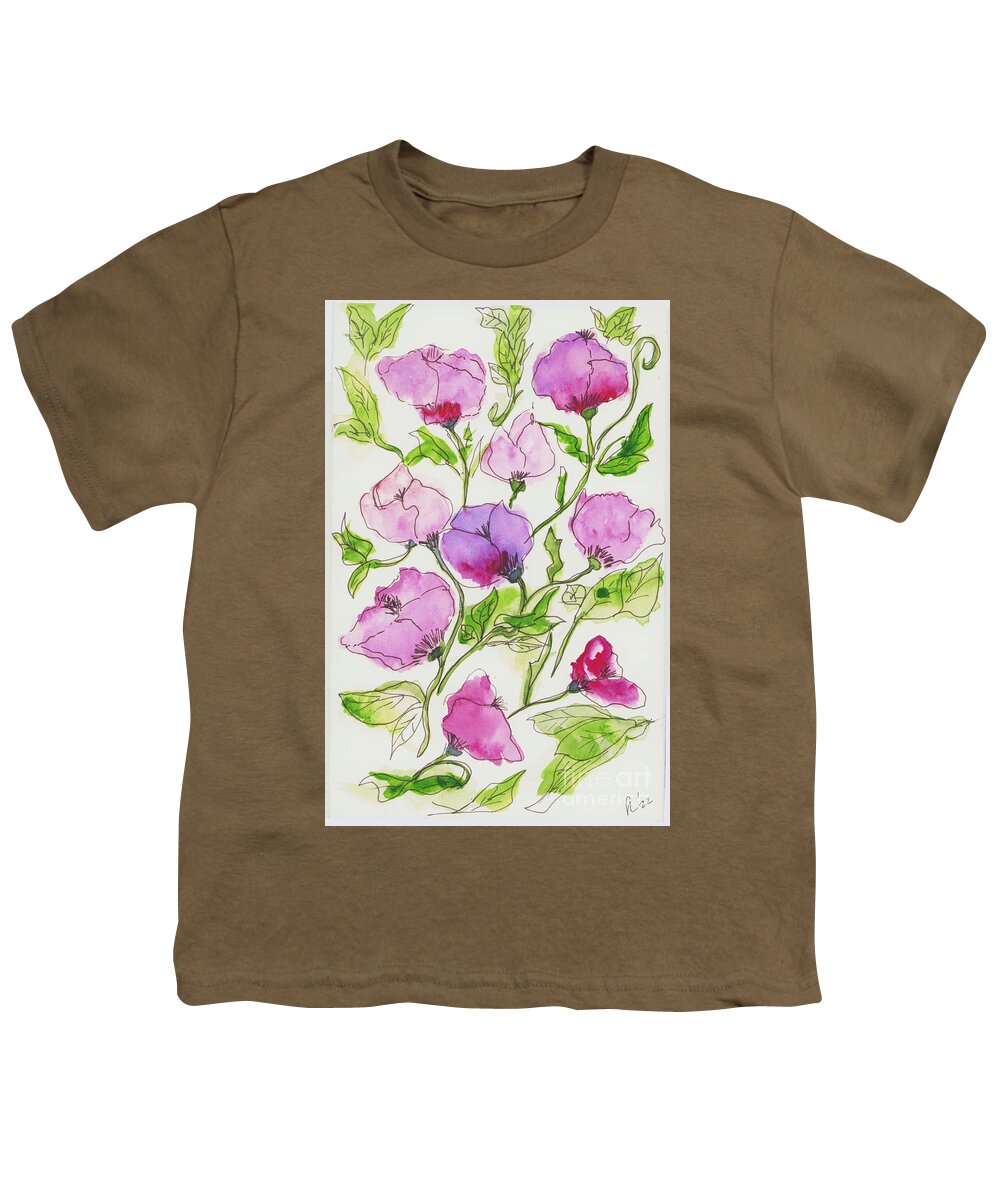 Water Youth T-Shirt featuring the painting Flowers by Loretta