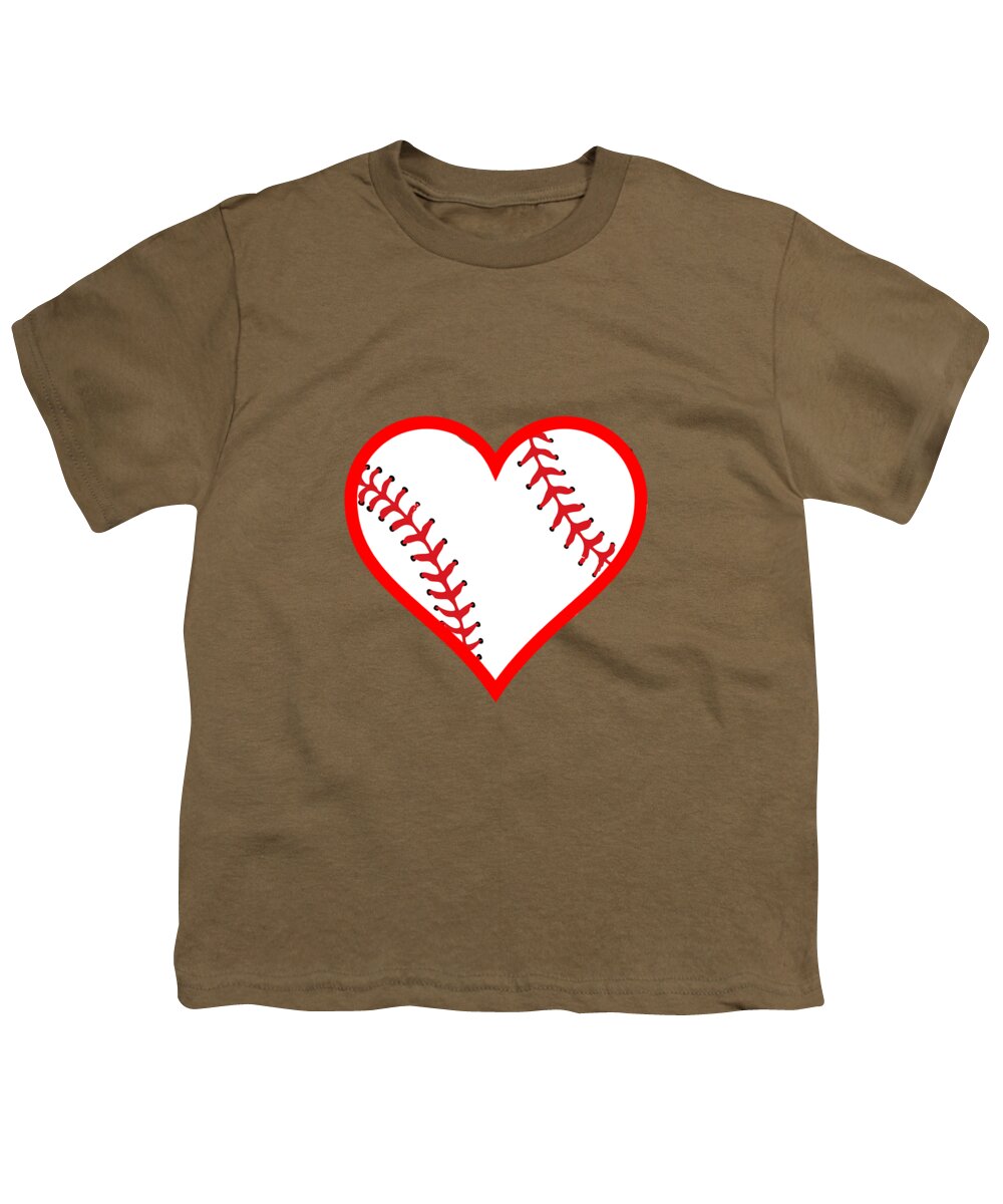 Baseball Youth T-Shirt featuring the digital art For Love of the National Past Time by Ali Baucom