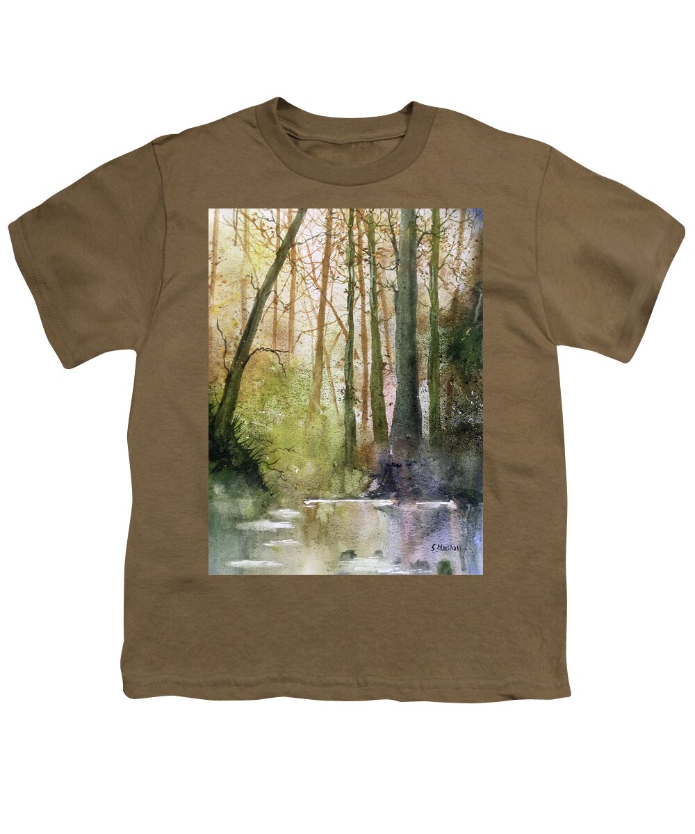 Watercolour Youth T-Shirt featuring the painting Forest Study 1 by Glenn Marshall
