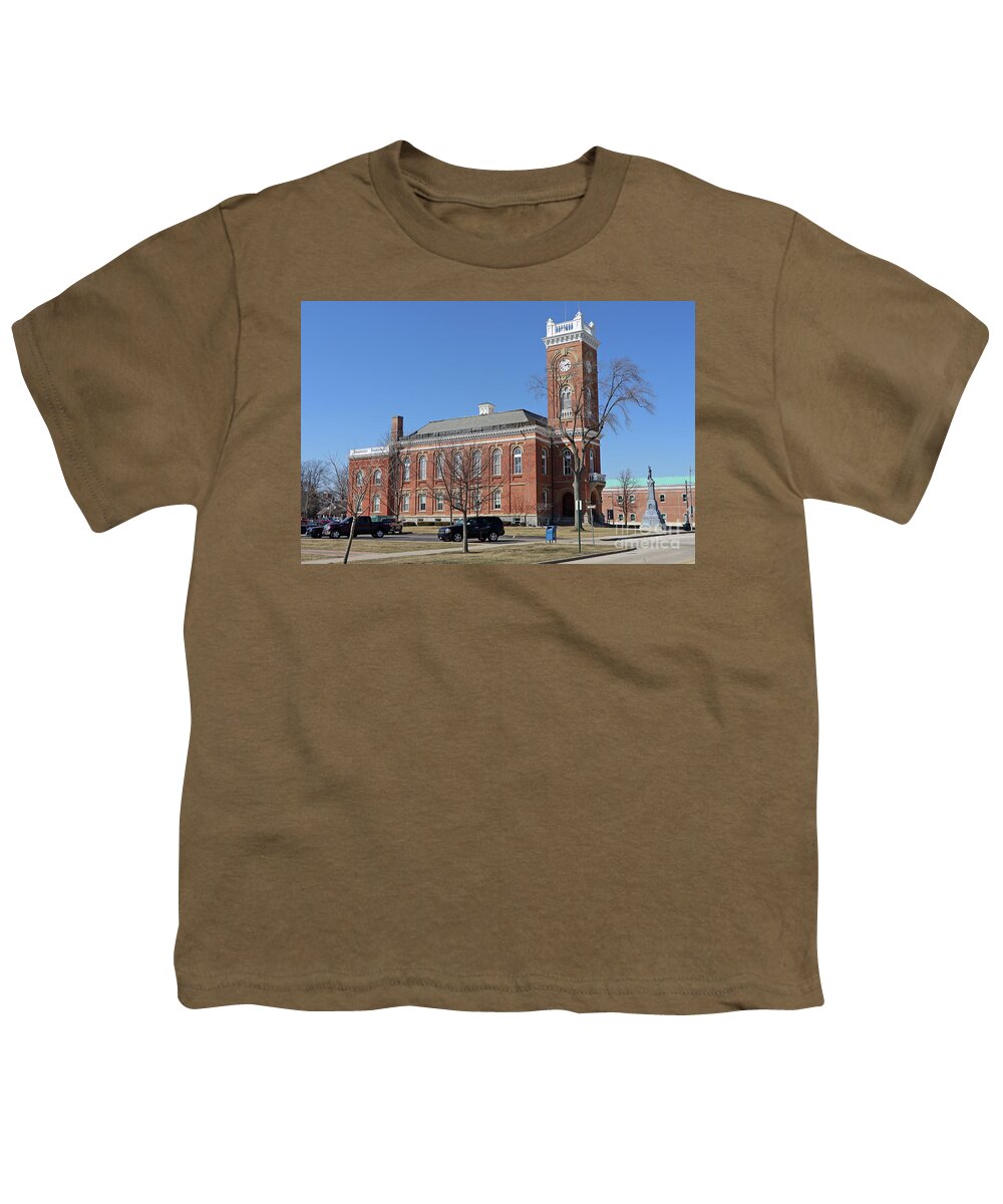 Fulton County Youth T-Shirt featuring the photograph Fulton County Courthouse Wauseon Ohio 4843 by Jack Schultz