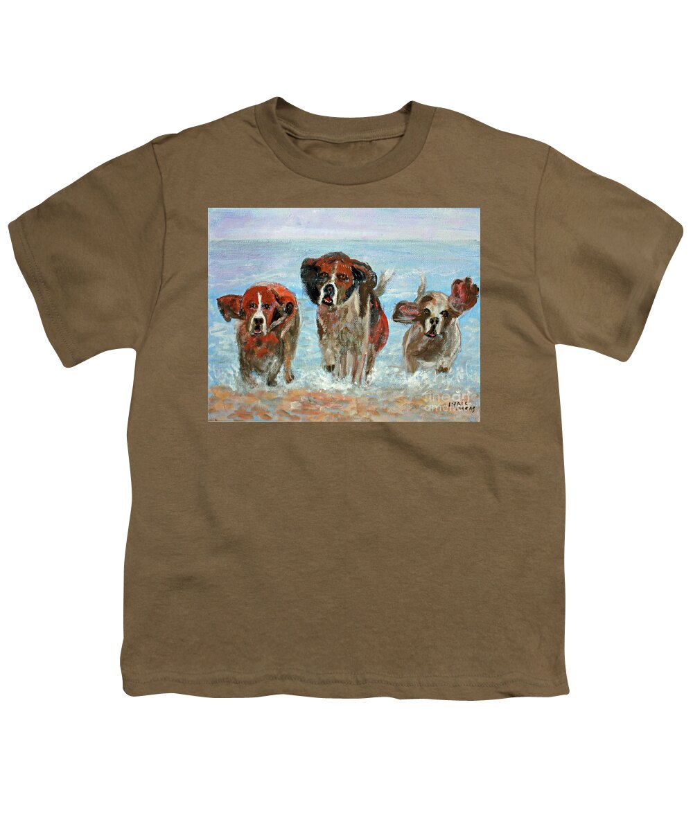 Animals Youth T-Shirt featuring the painting Fun Run by Lyric Lucas